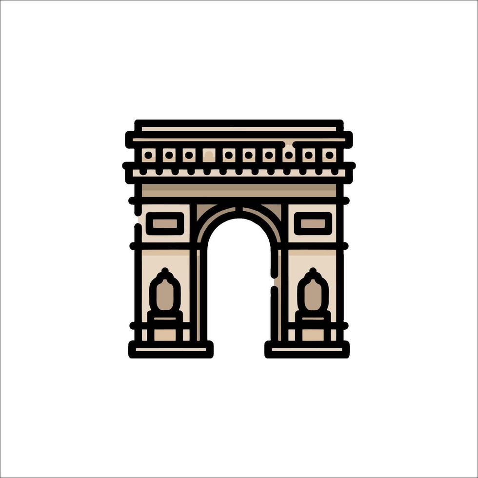 The arc de triomphe icon in a flat style vector