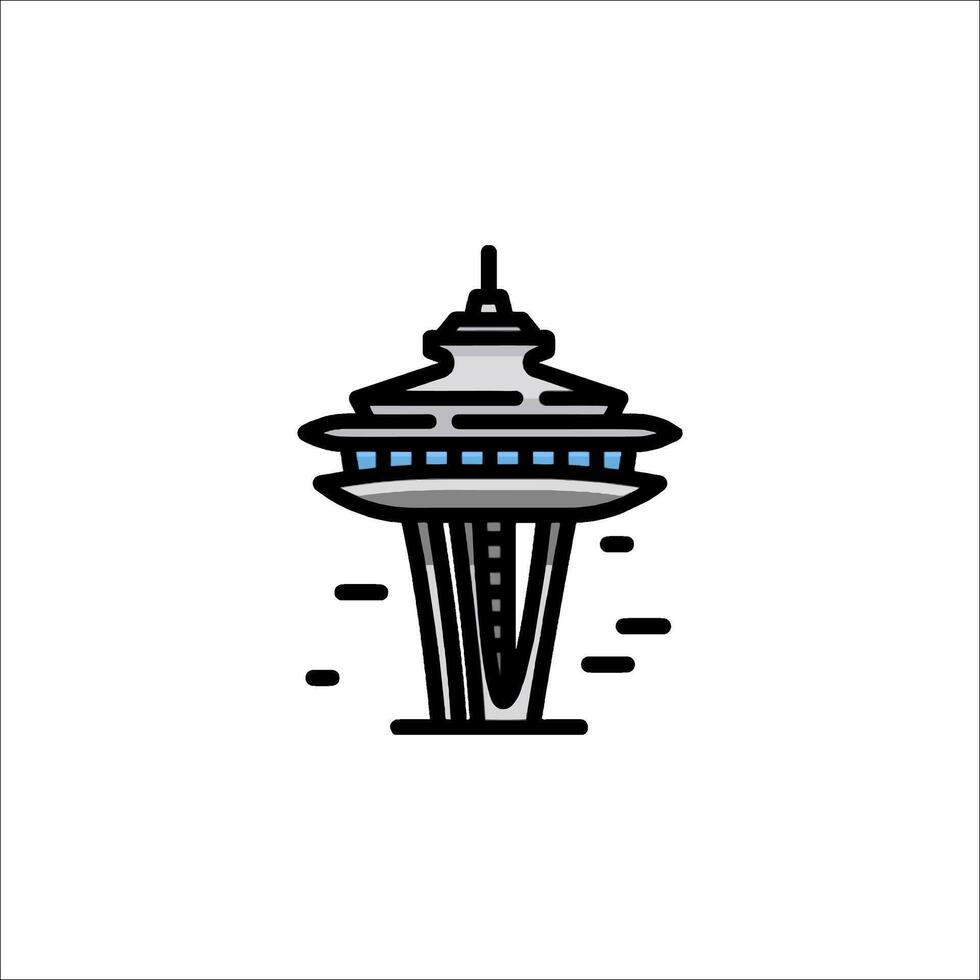 Seattle space needle icon illustration vector