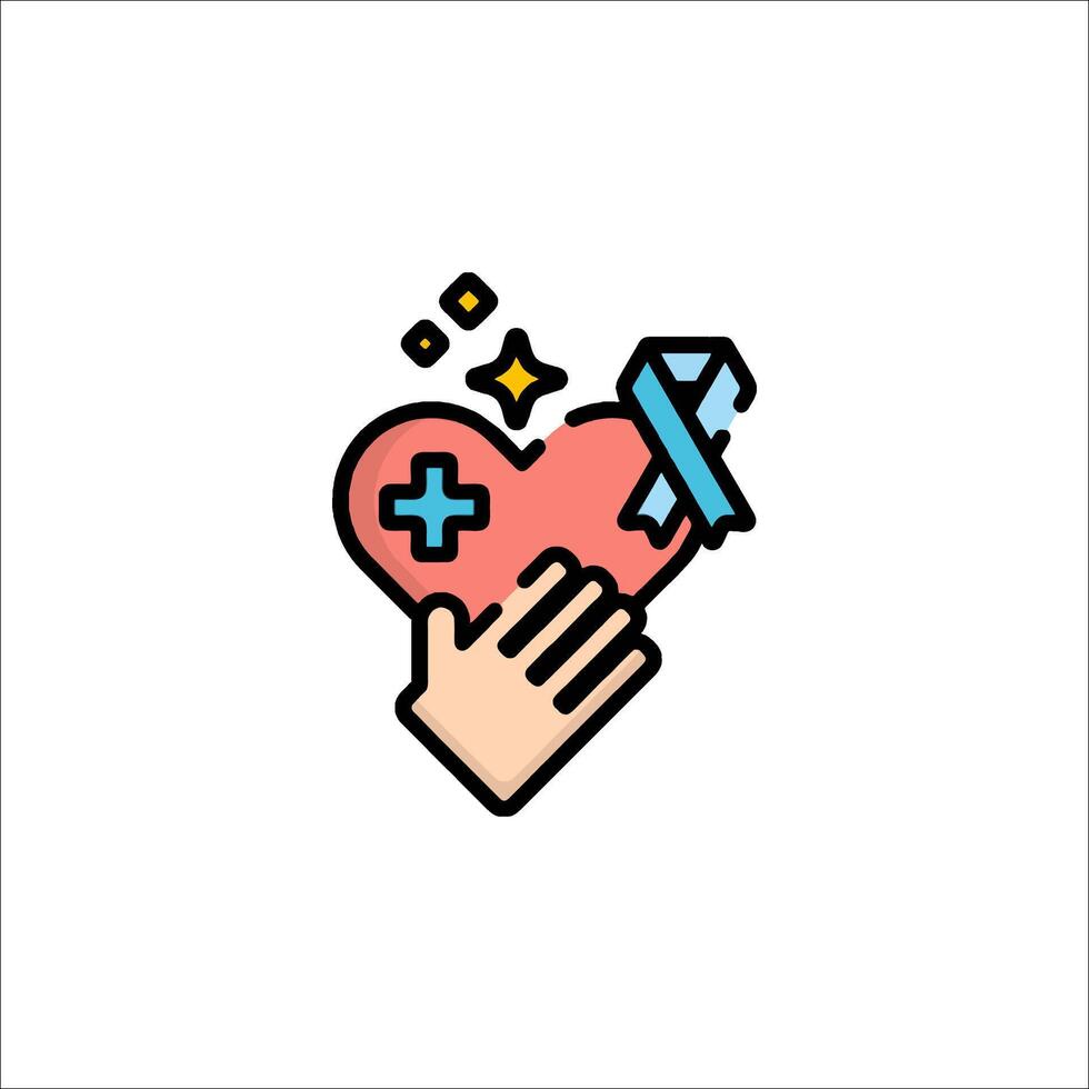 A hand holding a heart with a ribbon on it vector