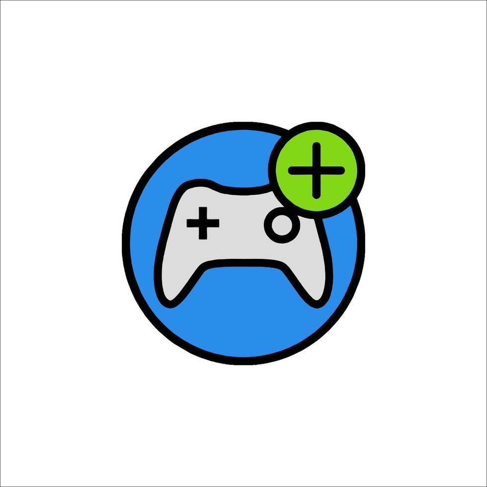A game controller icon with a plus sign vector