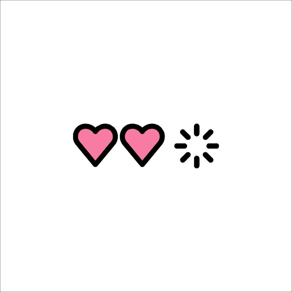 A pink heart and a star on a white background vector