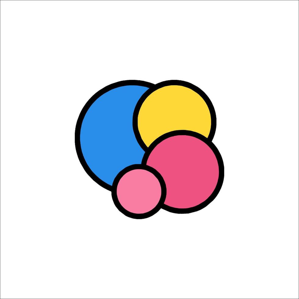 A colorful logo with two circles on it vector