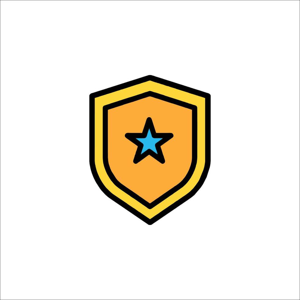 A shield with a star on it vector
