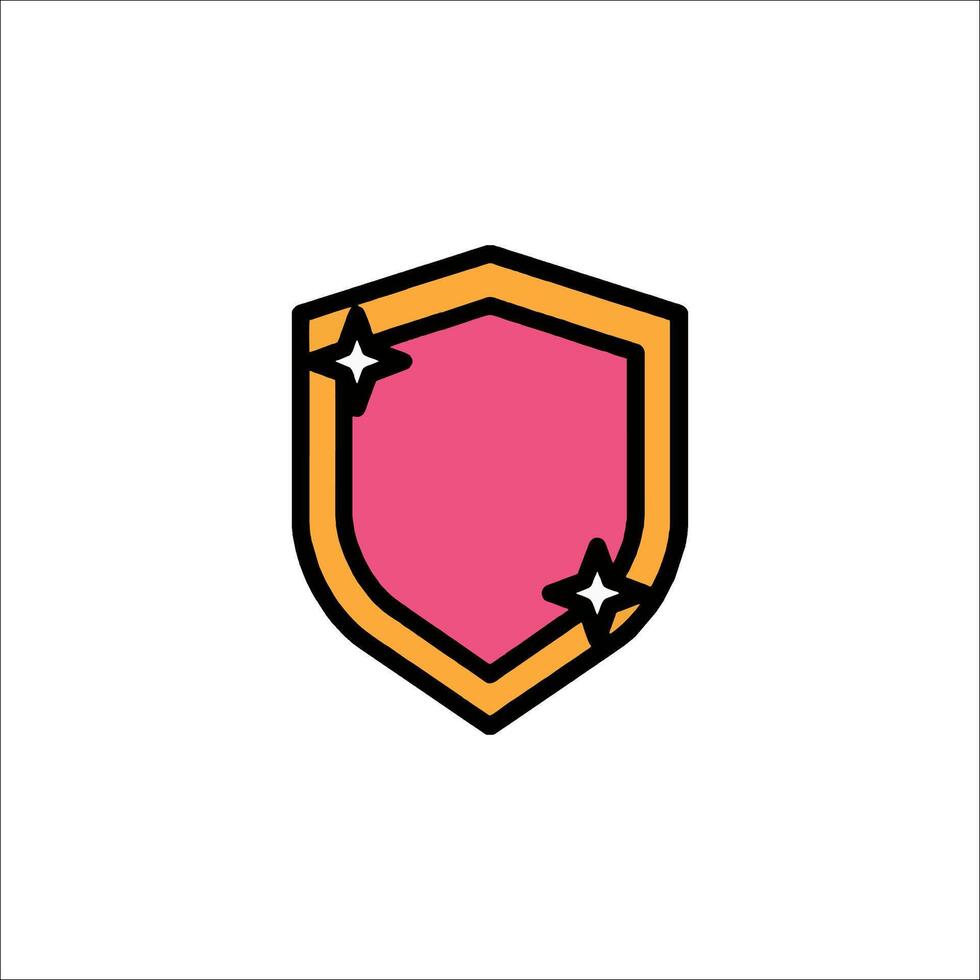 A pink shield with stars on it vector