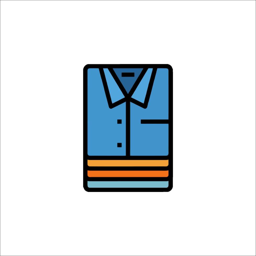 A shirt with a blue and orange stripe vector