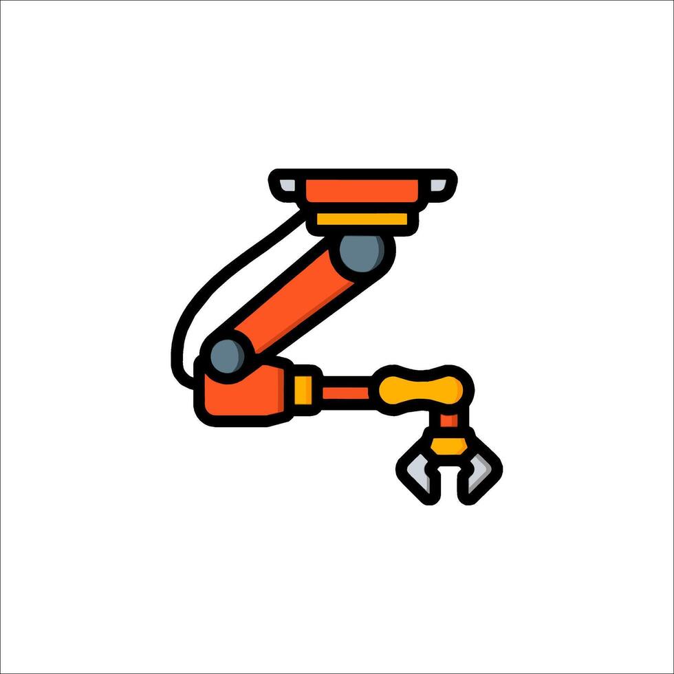 A robot arm with a wrench on it vector