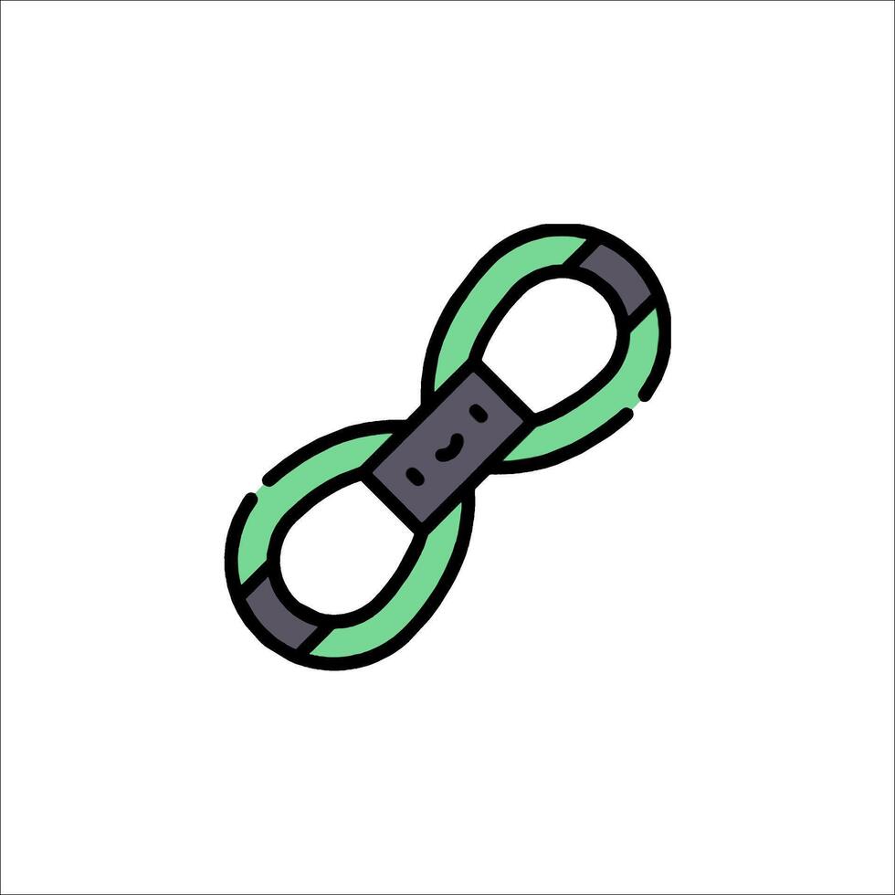 A green and black rope icon on a white background vector