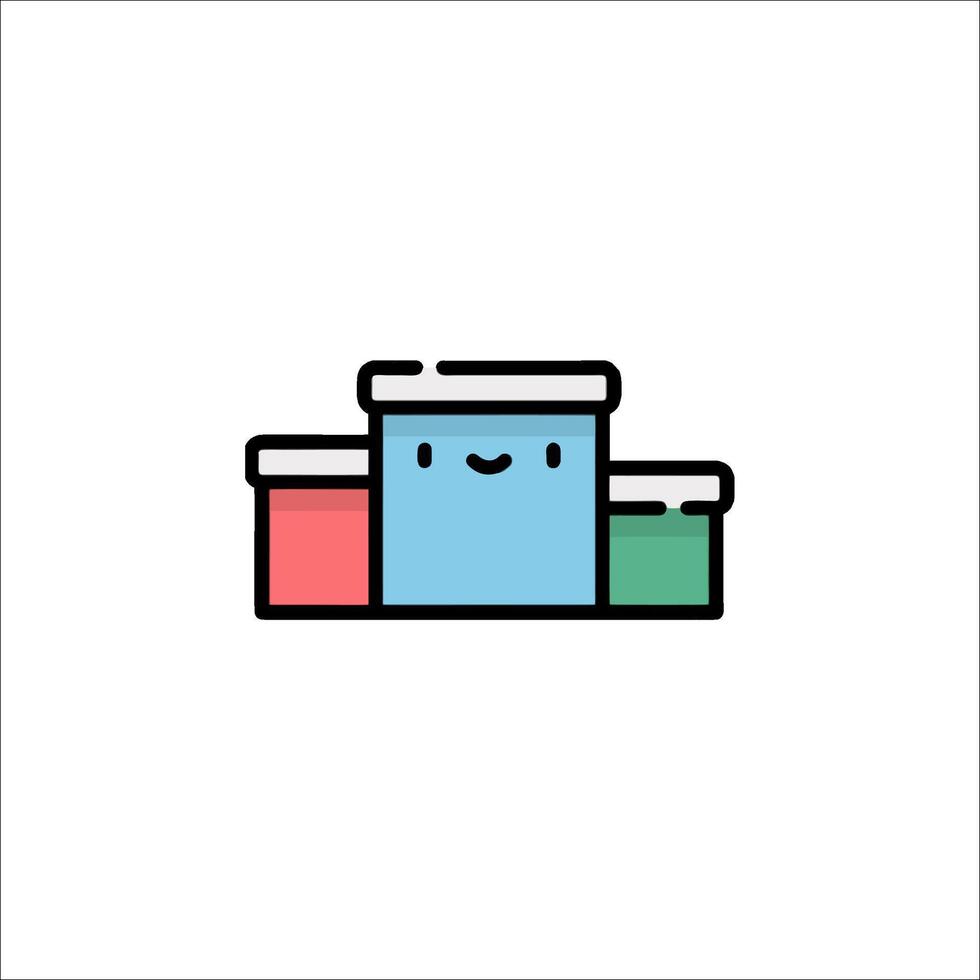 A colorful box with a smiley face on it vector