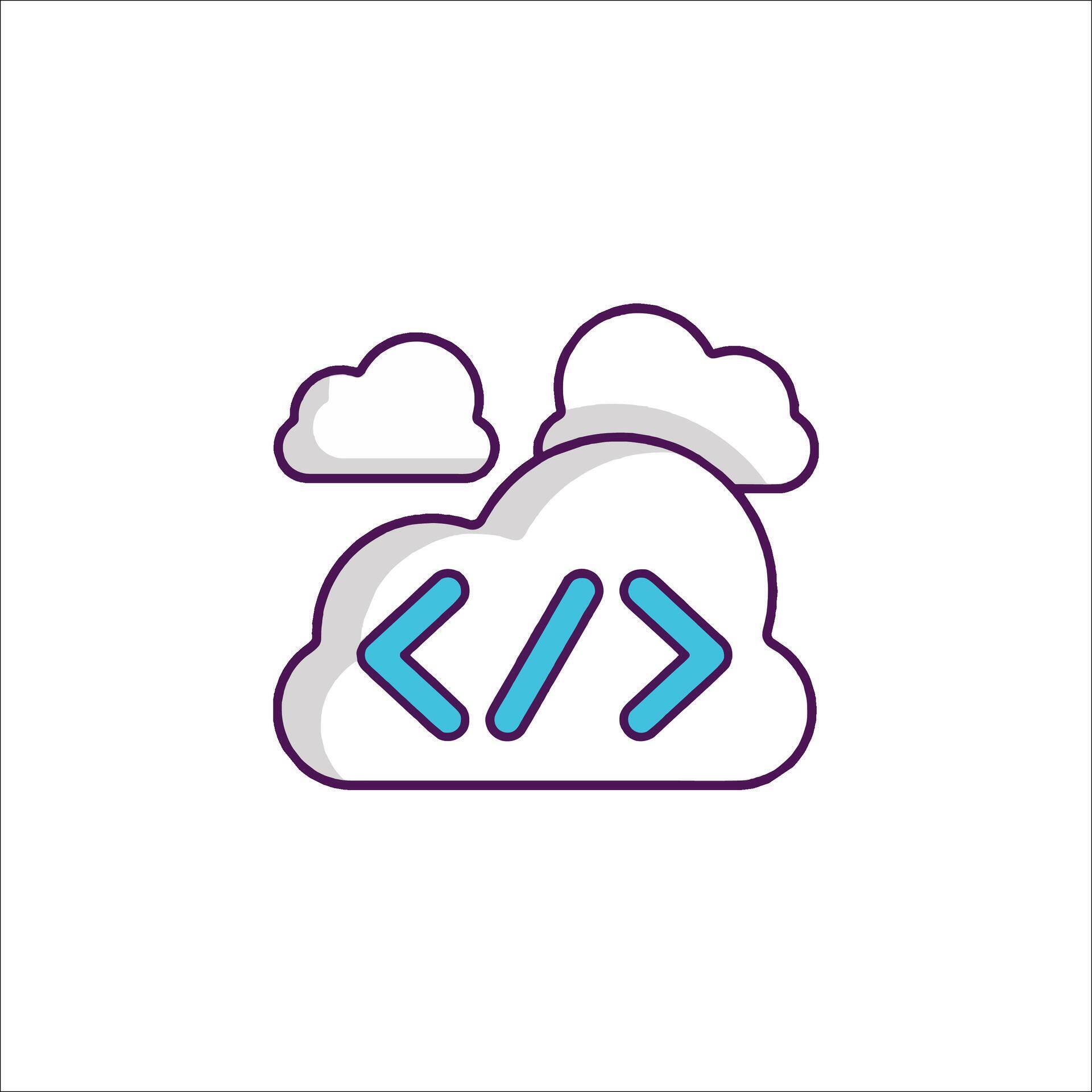 Cloud computing programming language icon illustration 53640613 Vector ...