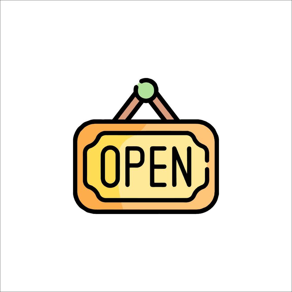 Open sign icon illustration vector