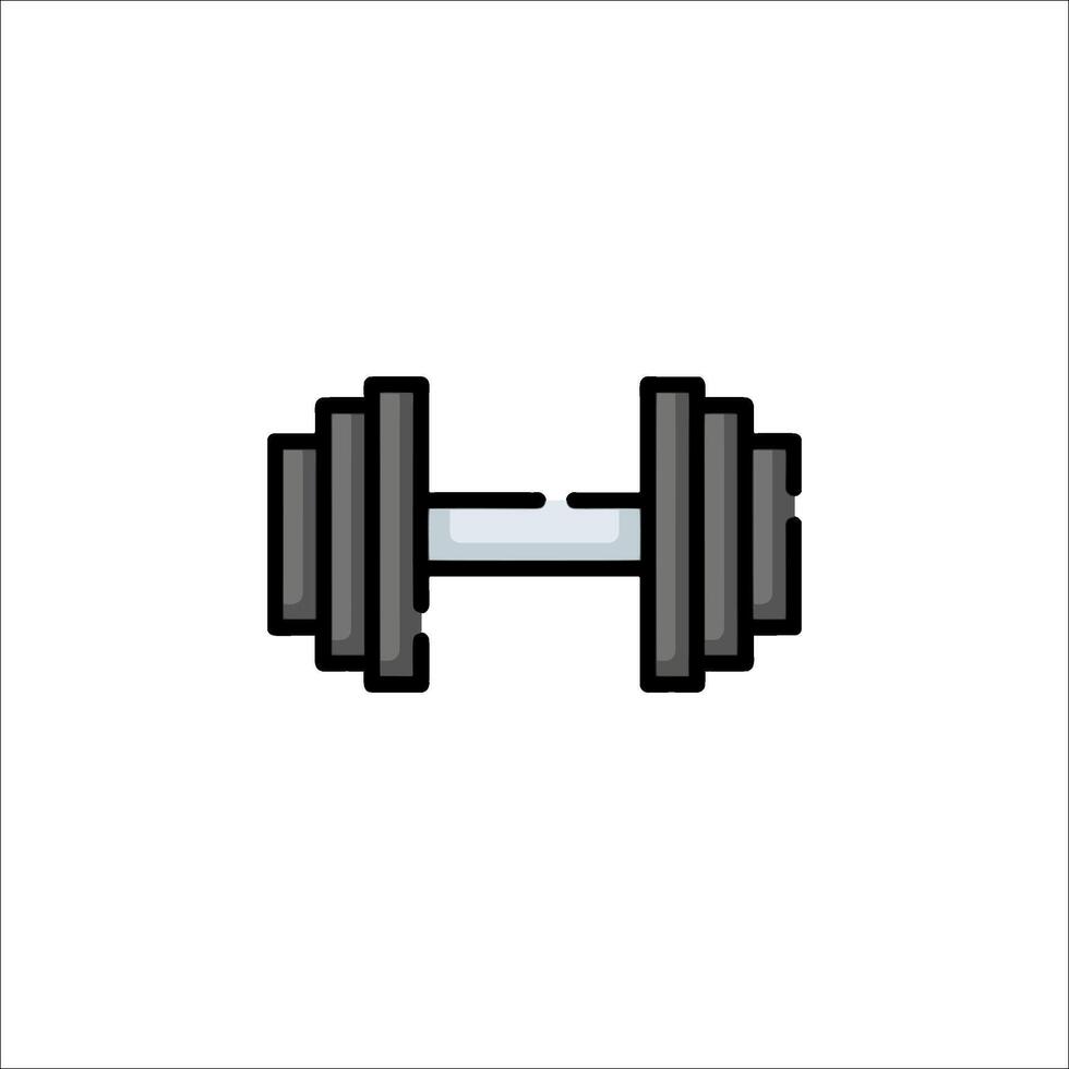 Dumbbell icon in flat style on white background vector