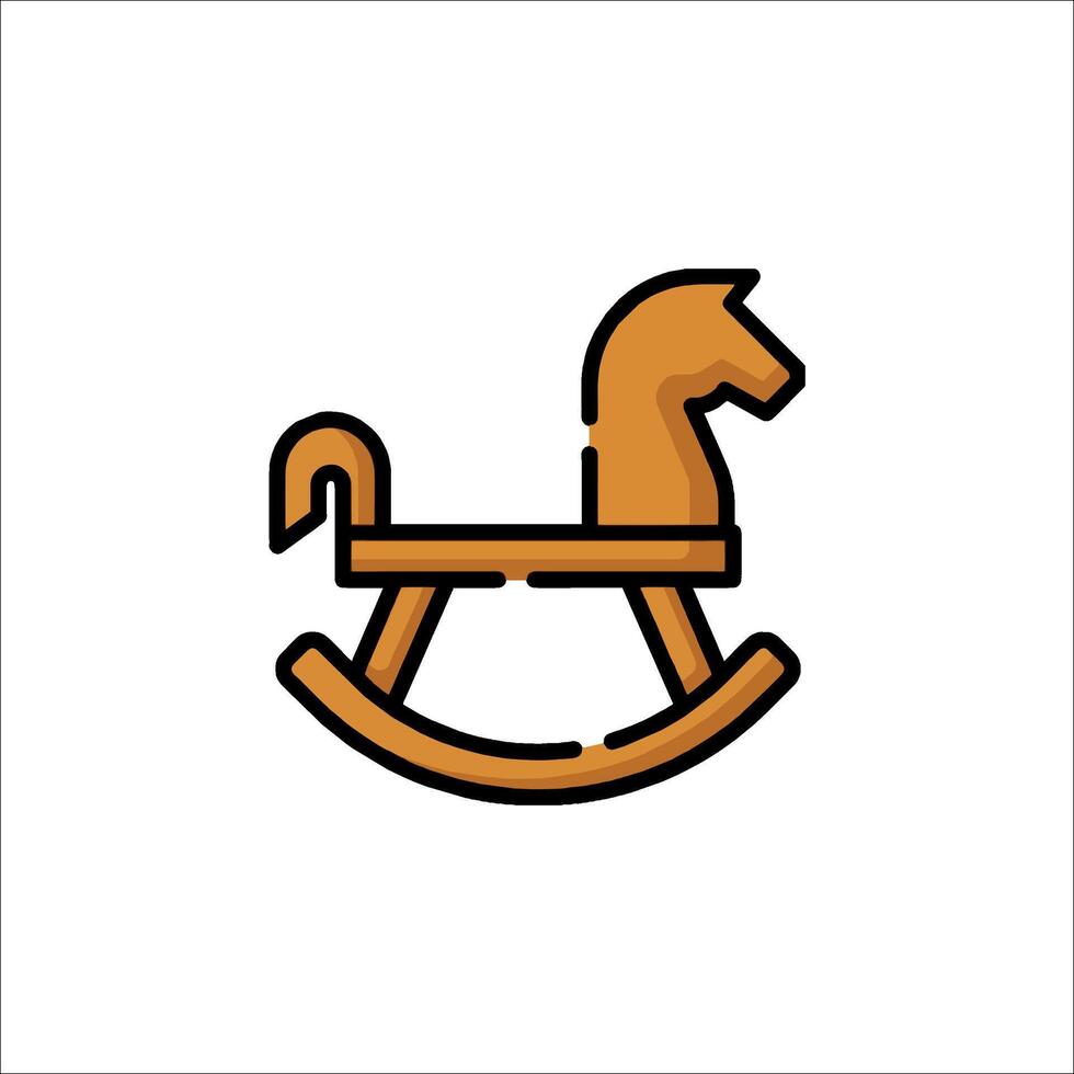 A rocking horse icon on a white background vector