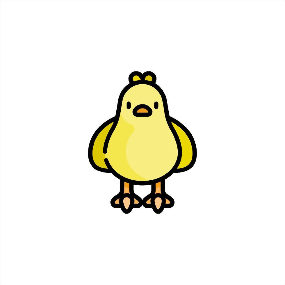 A cartoon chicken standing on a white background vector