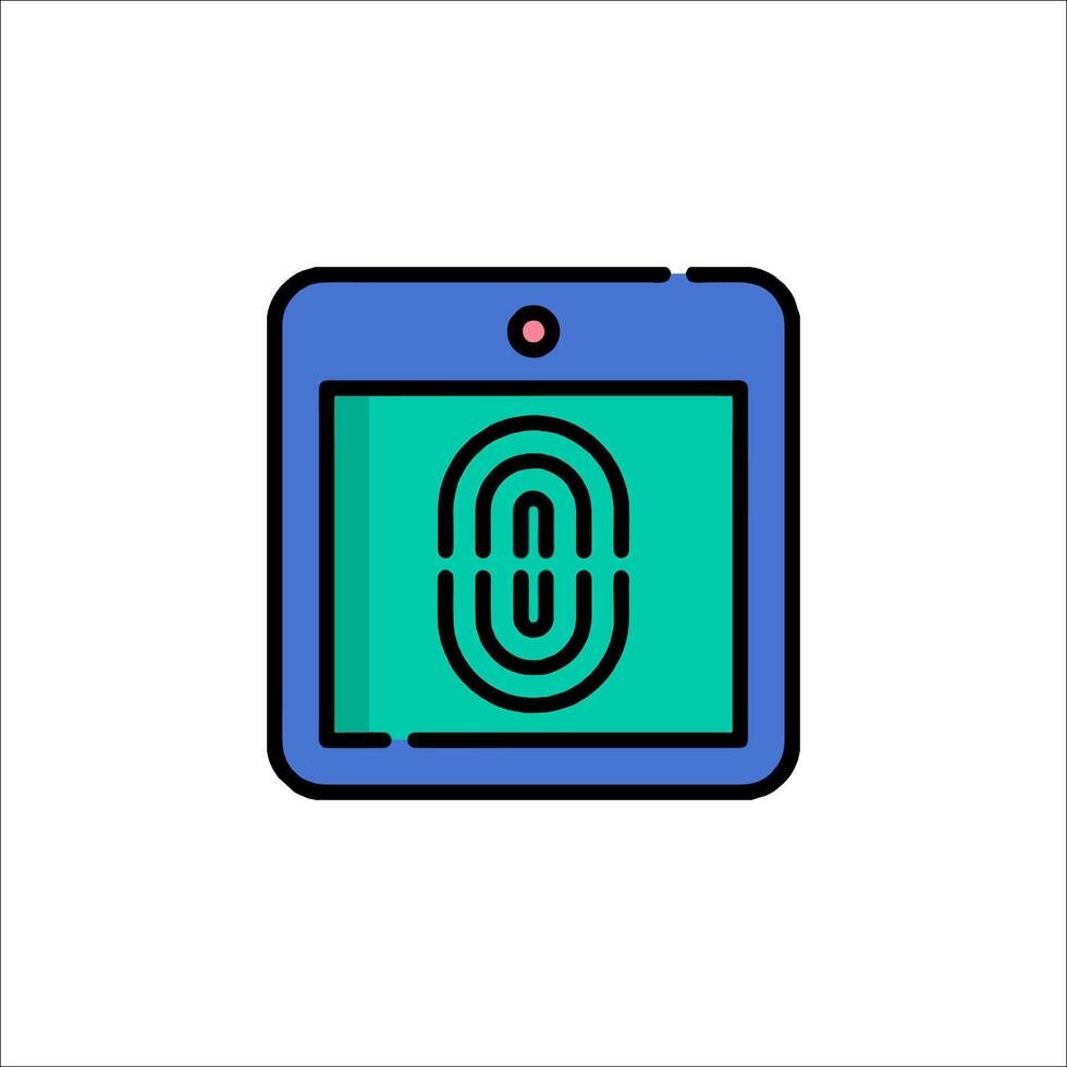 A fingerprint scanner icon on a white background vector