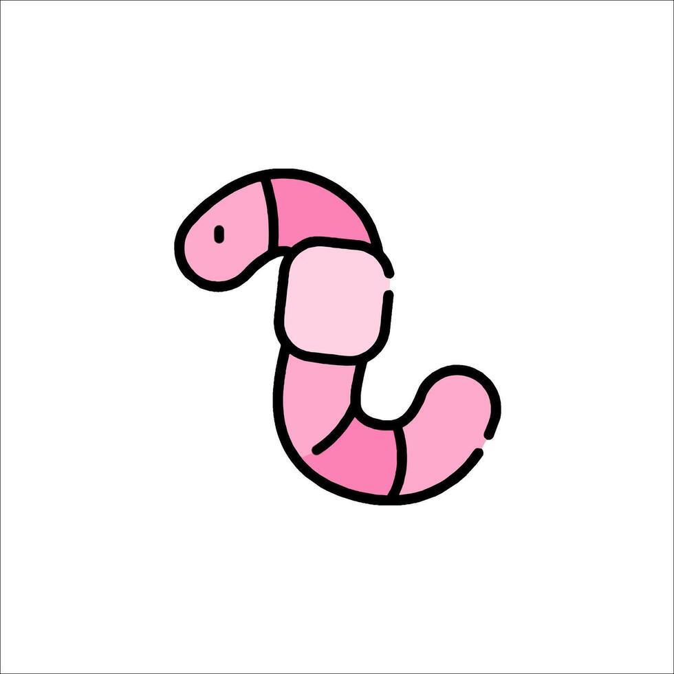 A pink worm with a bandage on it vector