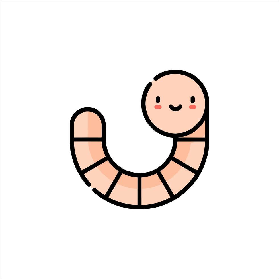 A worm with a smiley face on it vector