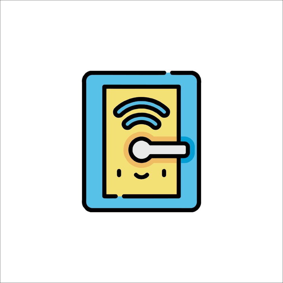 A wifi router icon with a smiley face vector