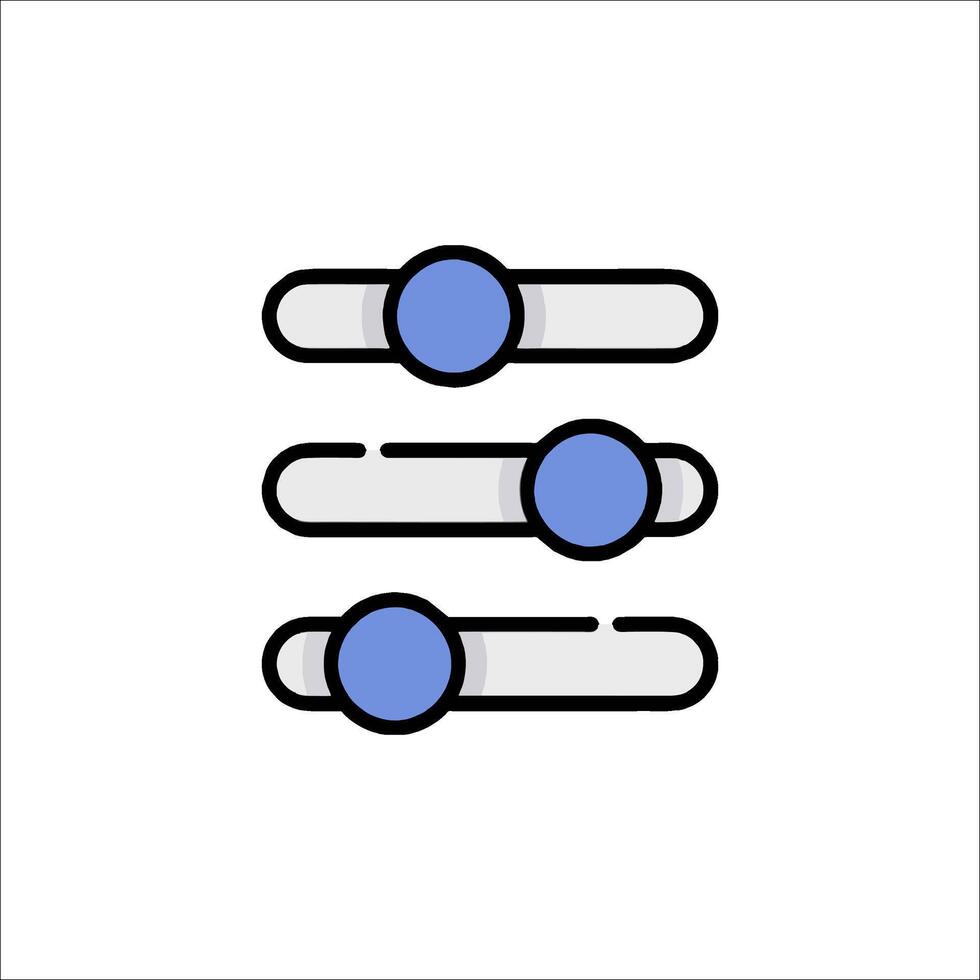 A line icon of three buttons on a white background vector