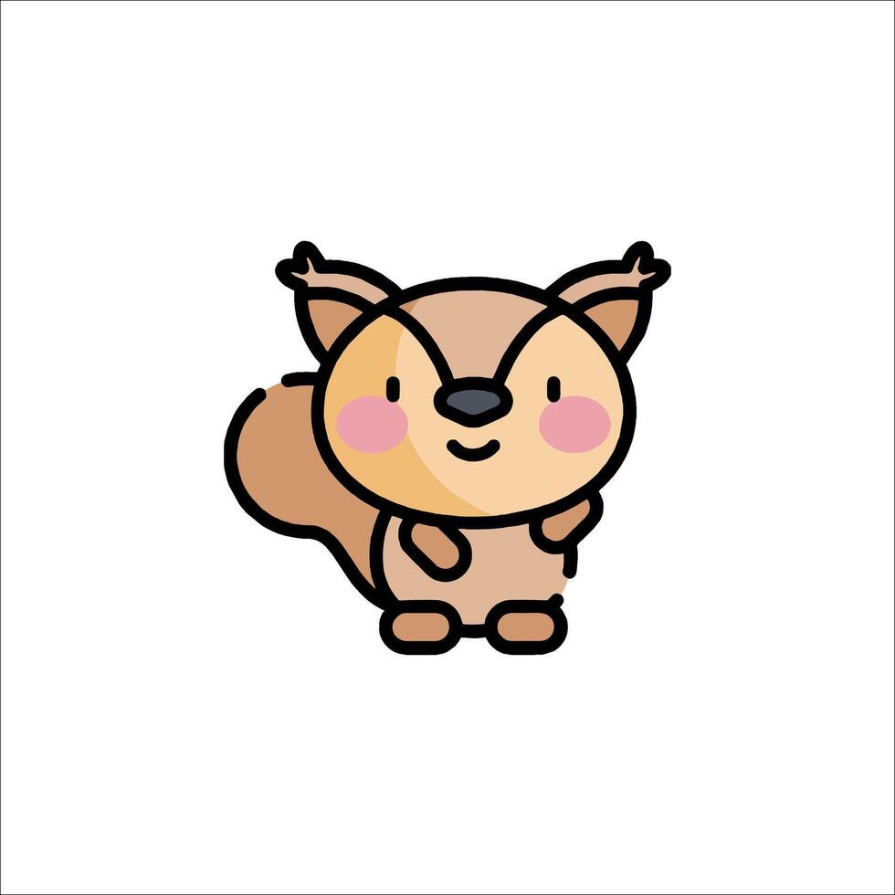 A cute squirrel with a pink nose and pink eyes vector