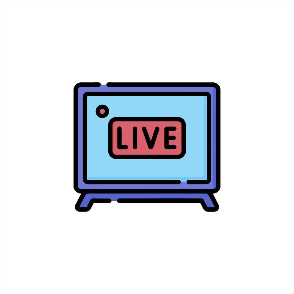 Live tv icon illustration vector