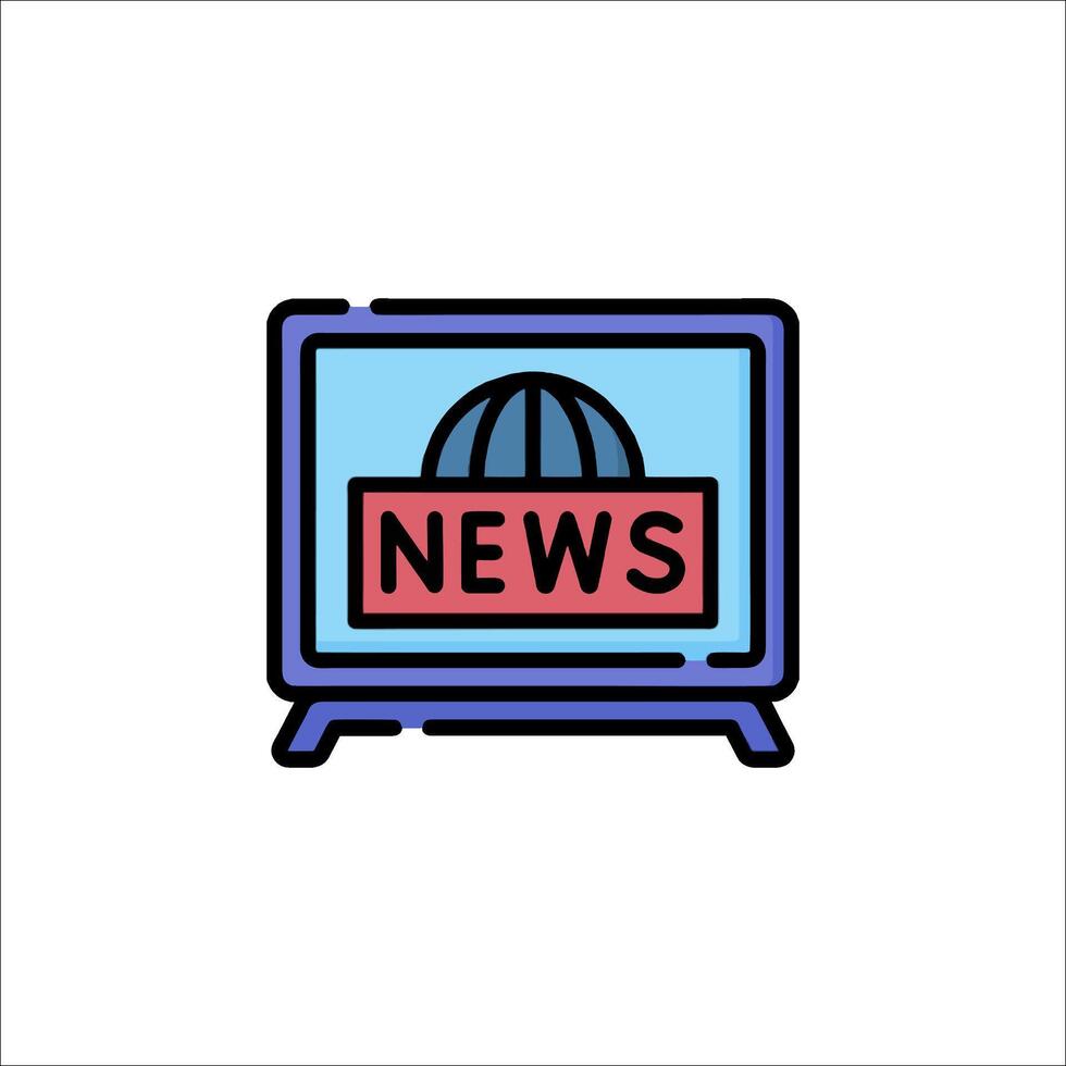 News icon on a flat screen vector