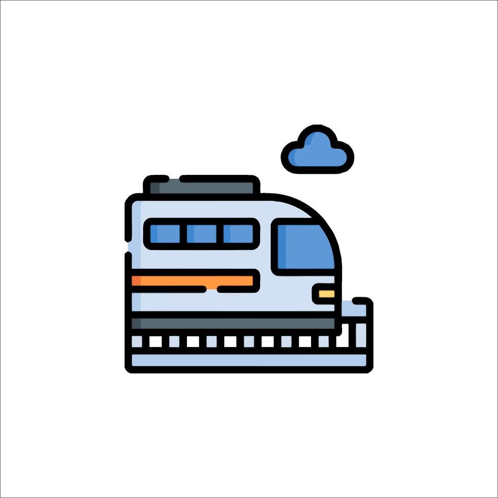 A train on a track icon vector