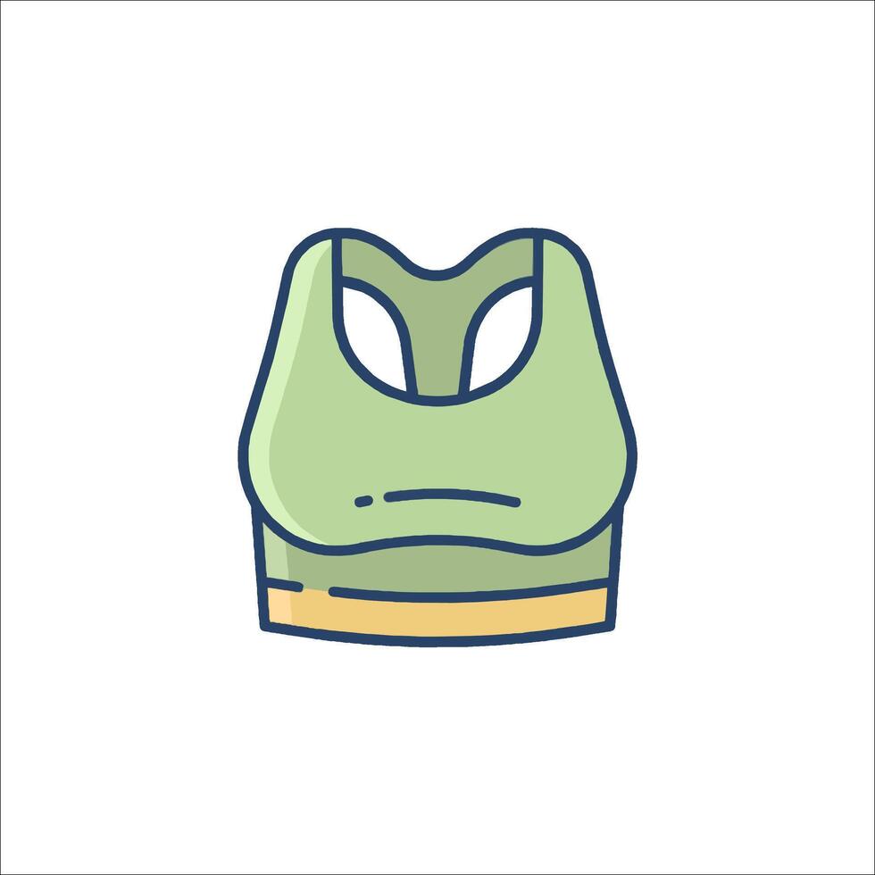 A green sports bra top icon vector