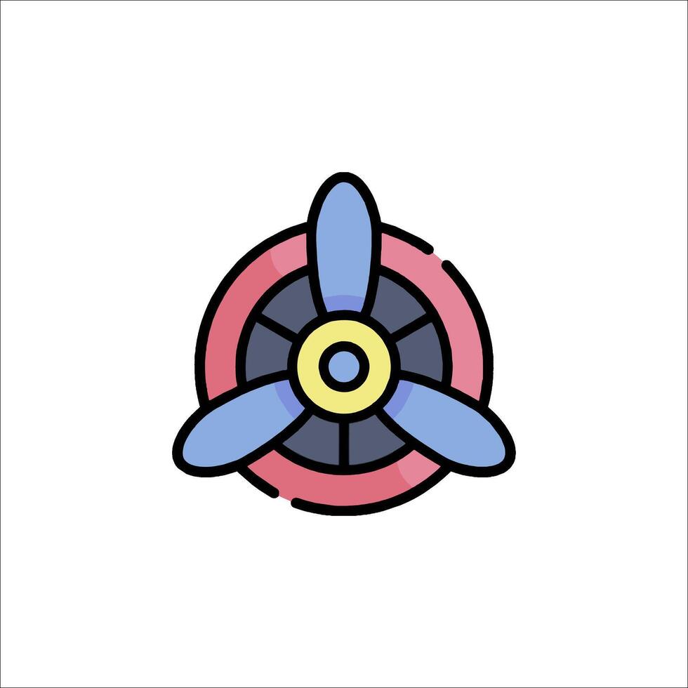 A colorful airplane icon on a white background vector