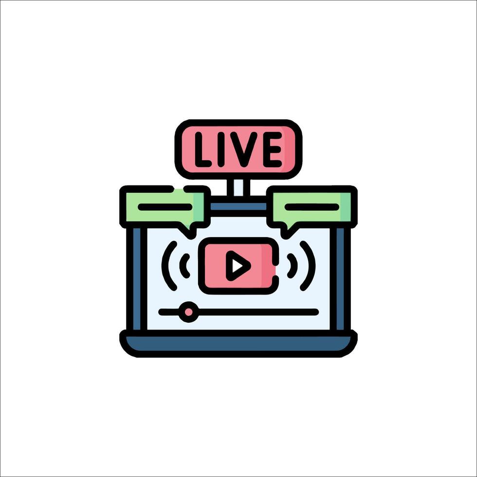 Live streaming icon illustration vector