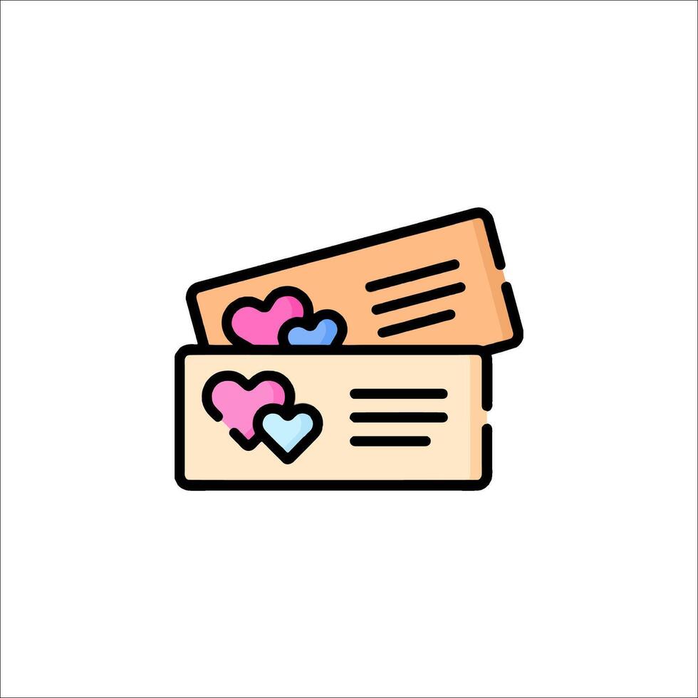 A couple of tickets with hearts on them vector