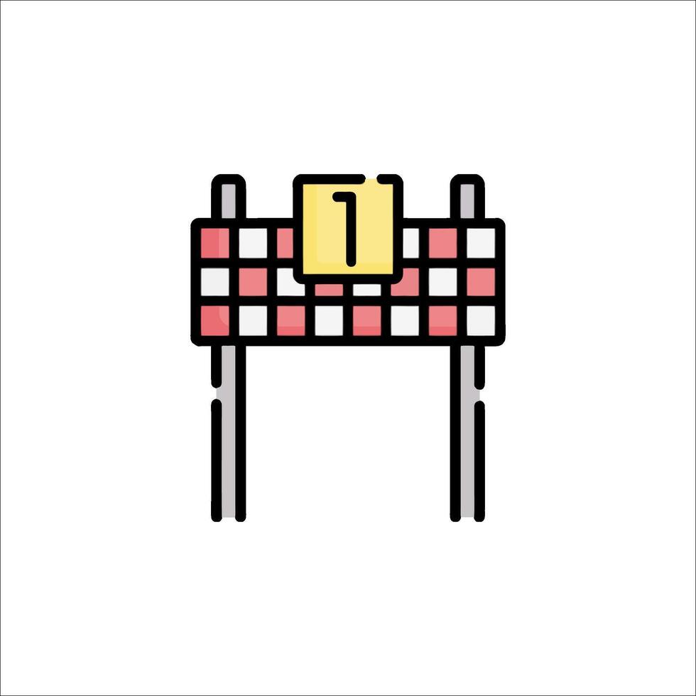 A line drawing of a checkered flag vector