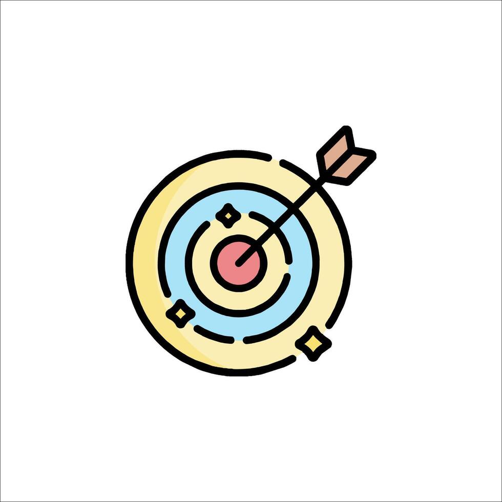An arrow in the center of a target icon vector