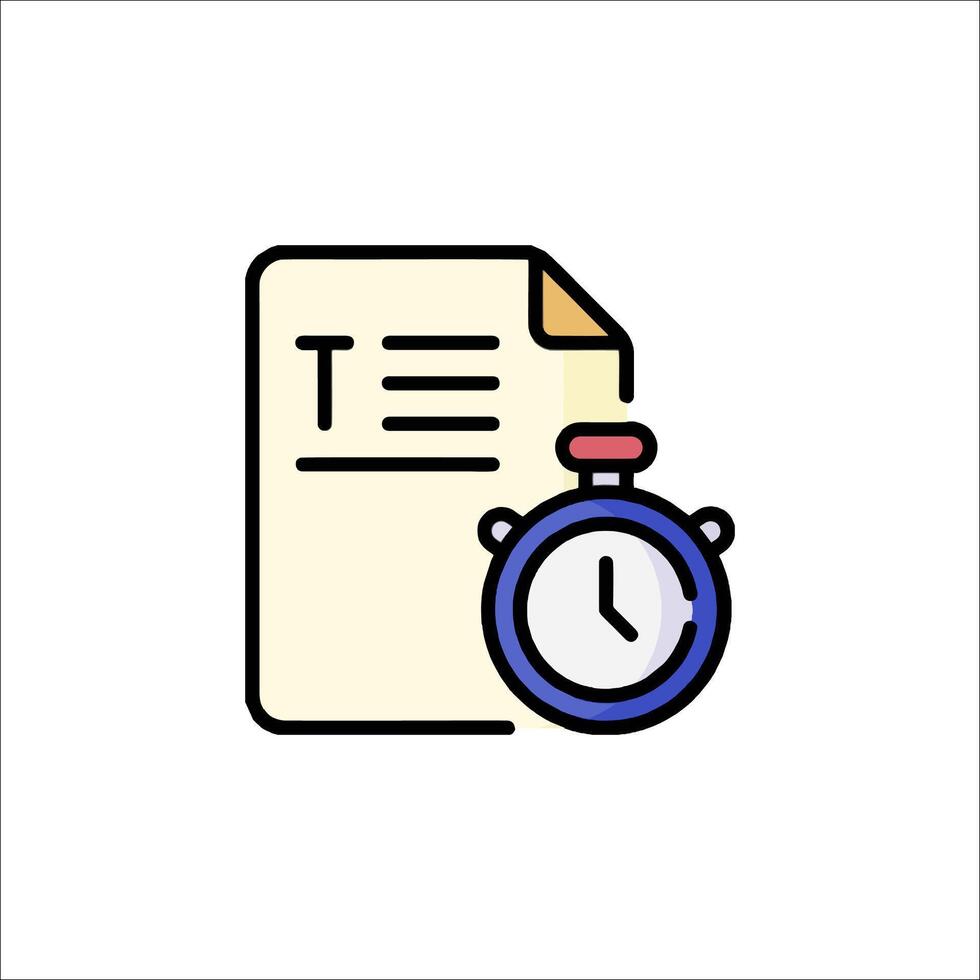 Time sheet icon with clock and paper vector