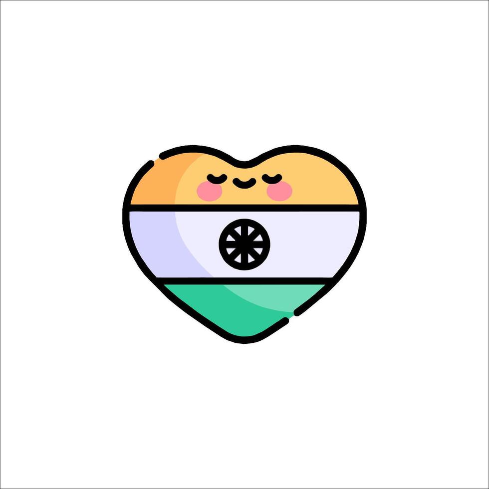 India flag heart icon vector
