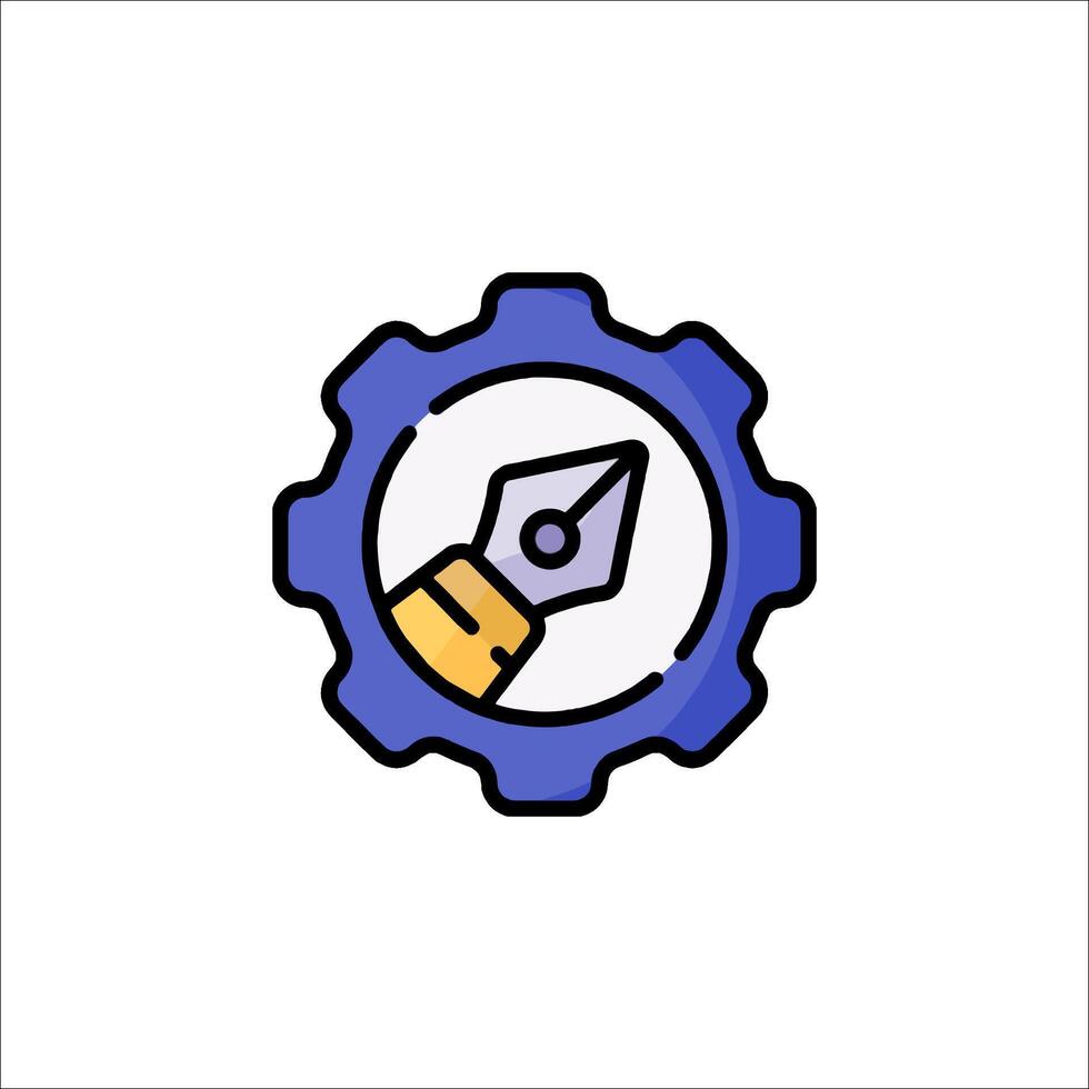 A gearwheel with a pen in it vector