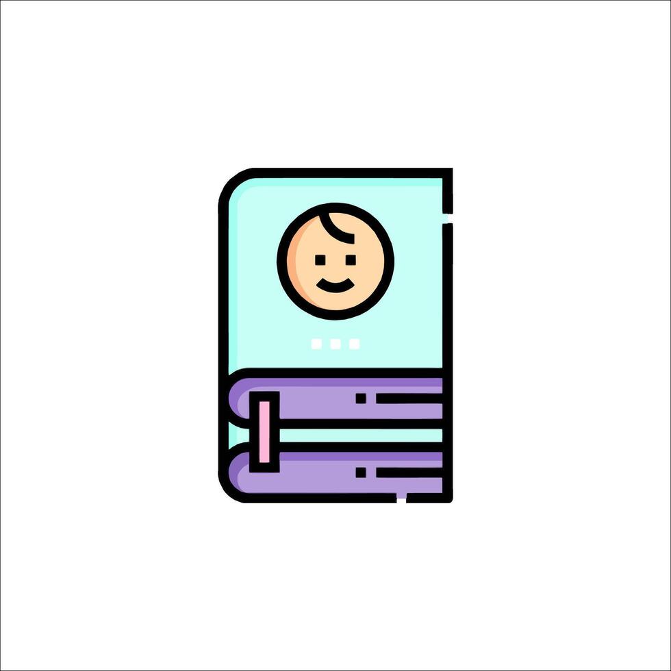 A baby is in a book icon vector