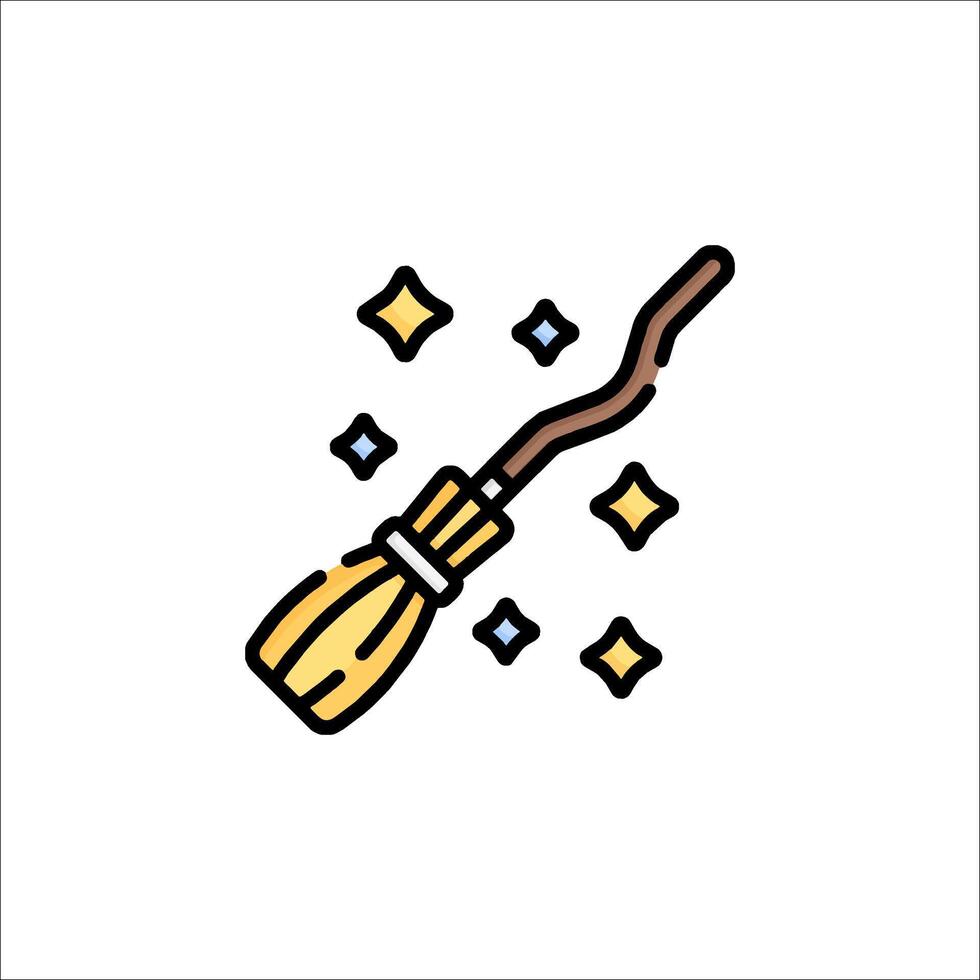 A broom with stars and a star on it vector
