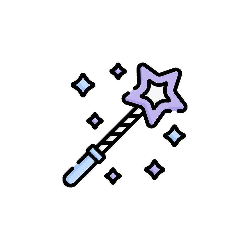 A purple wand with stars on it vector