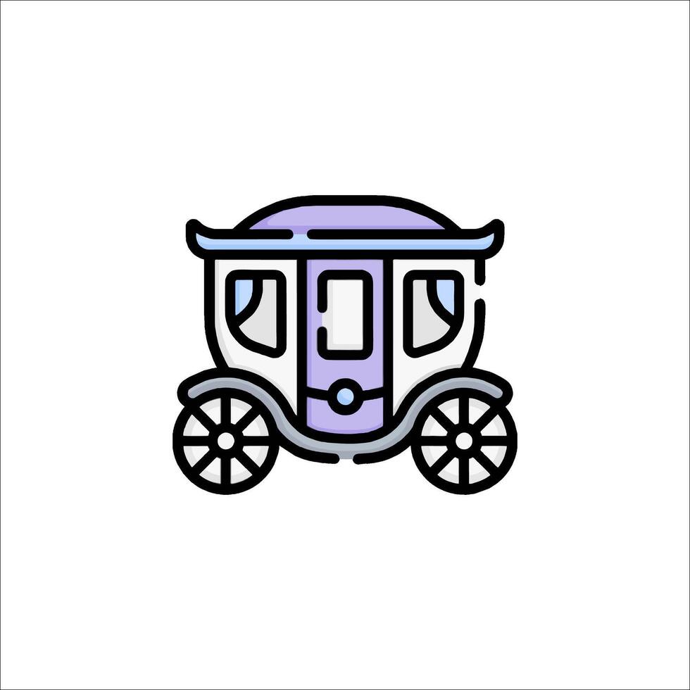 A horse carriage icon in a line style vector