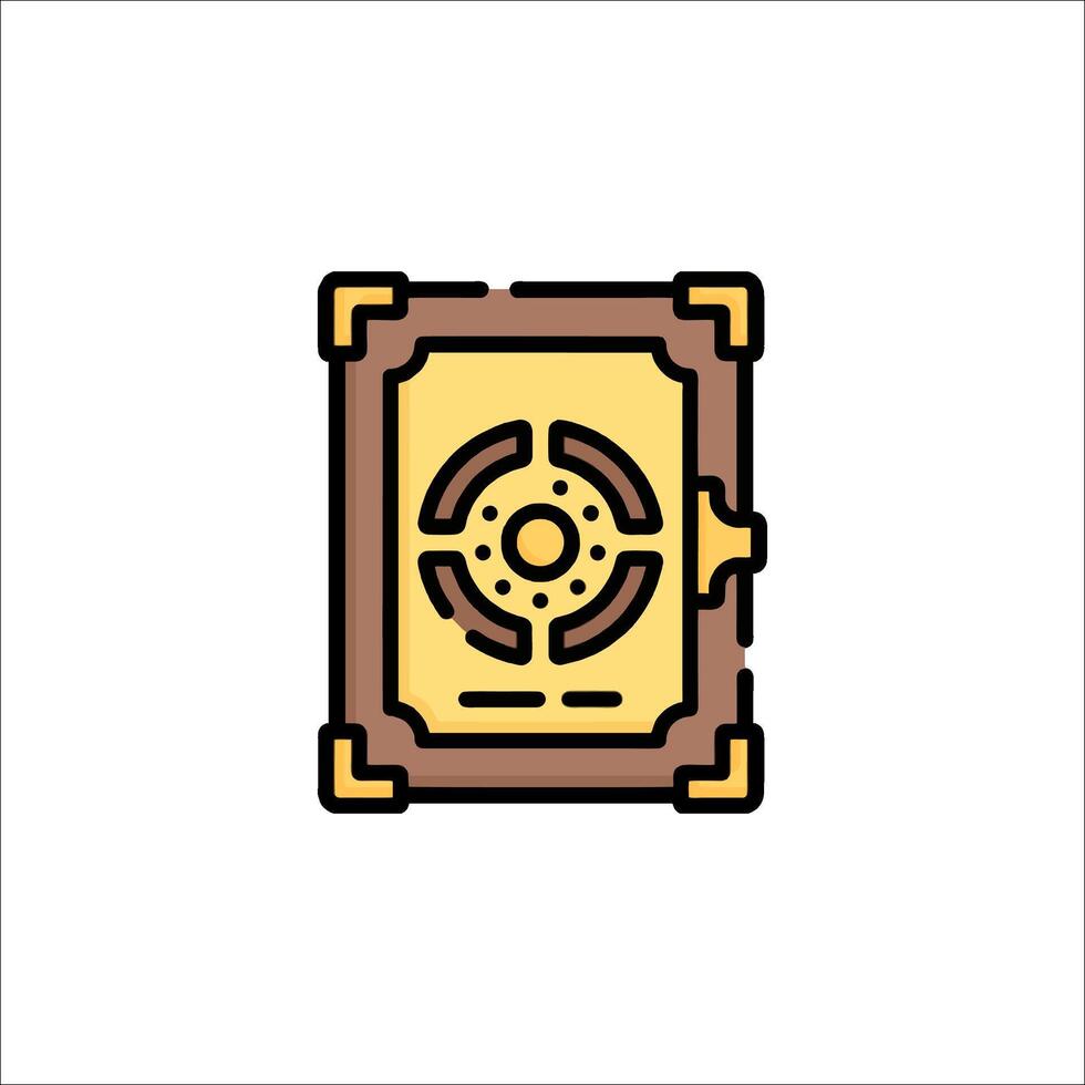 A gold safe icon on a white background vector