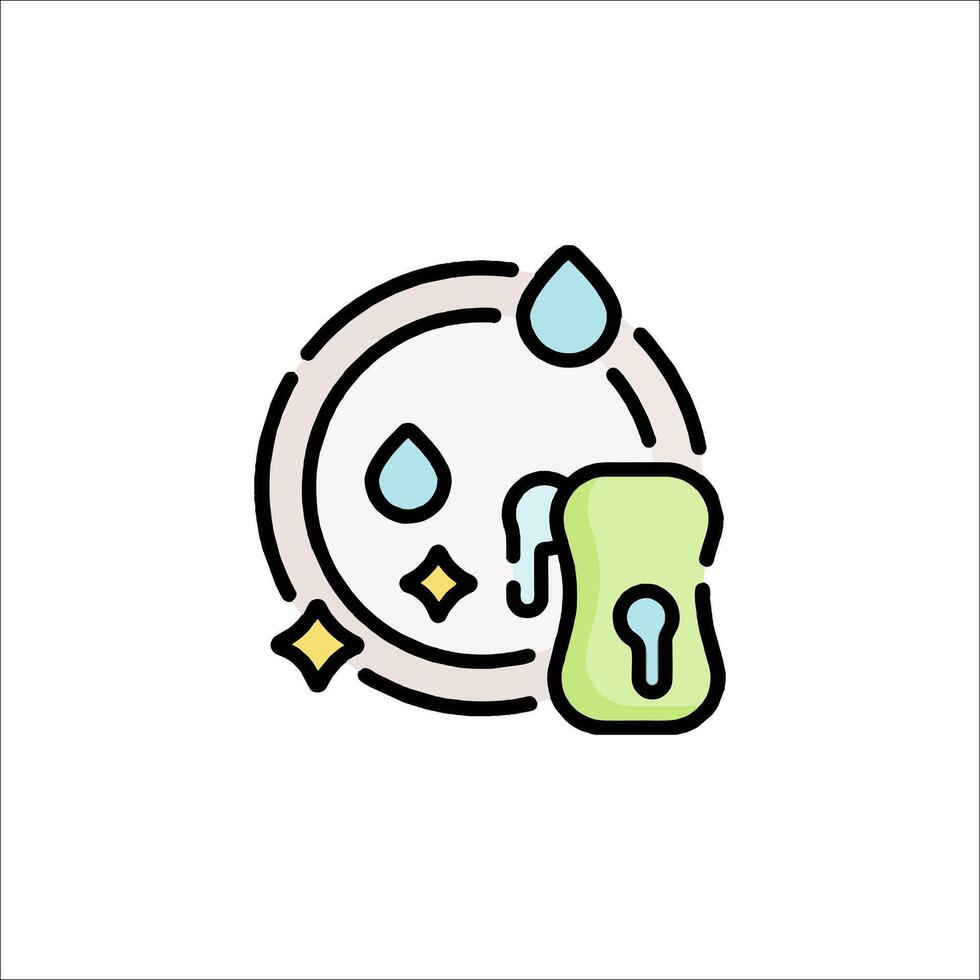 A green and blue plate with a drop of water on it vector