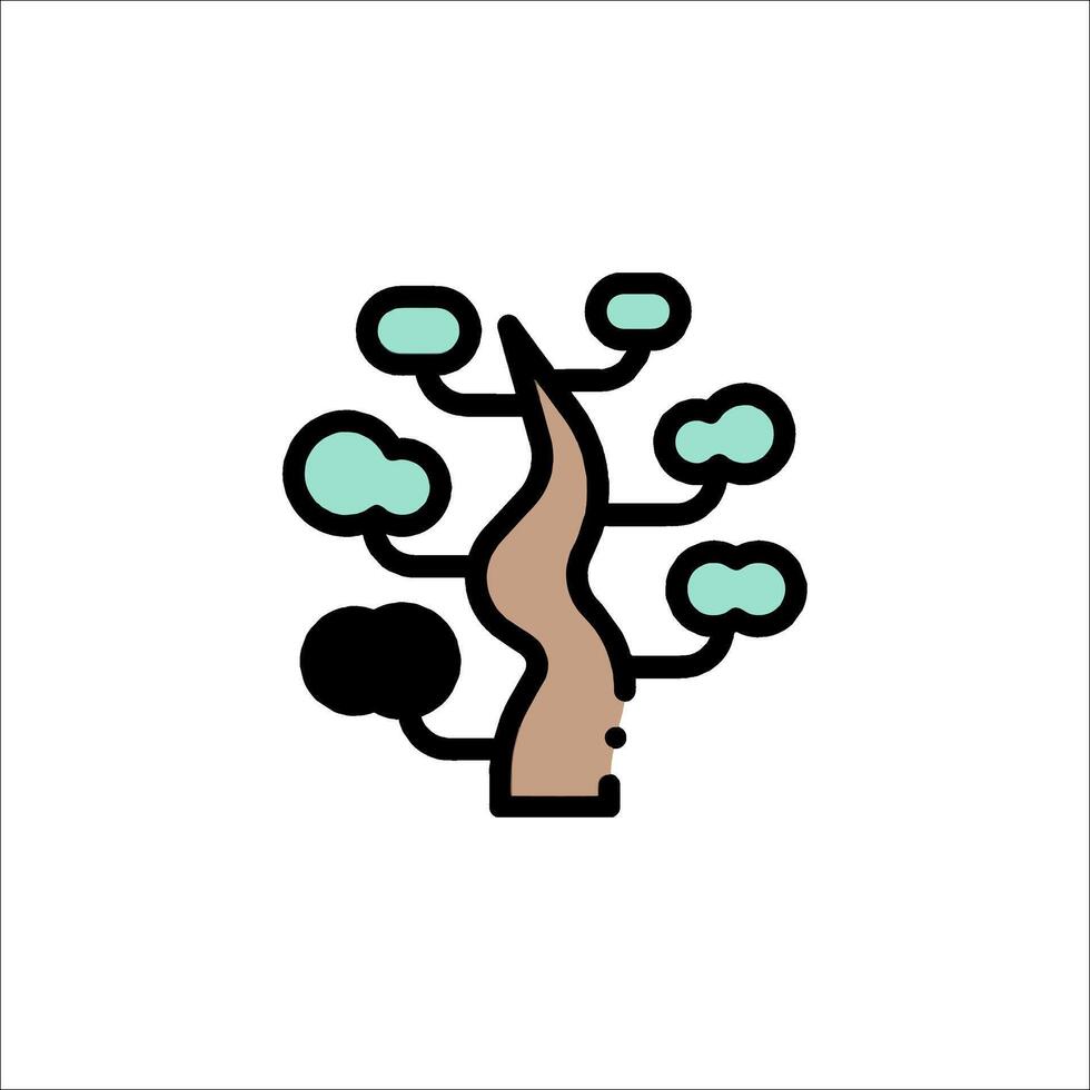 A tree with leaves and clouds on it vector