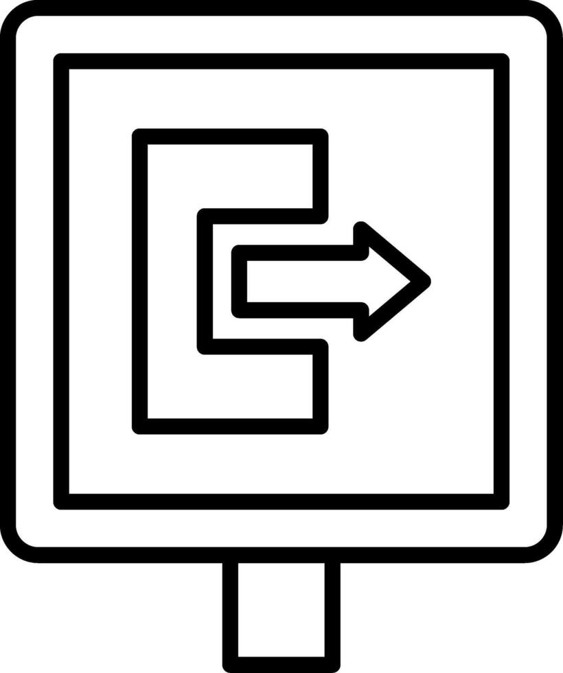 Exit Door Line Icon vector