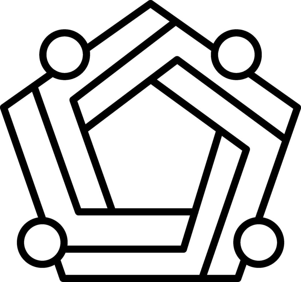 Pentagon Line Icon vector