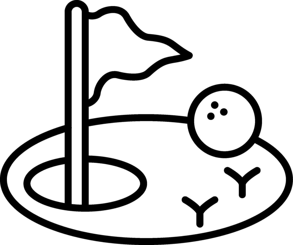 Golf Course Line Icon vector