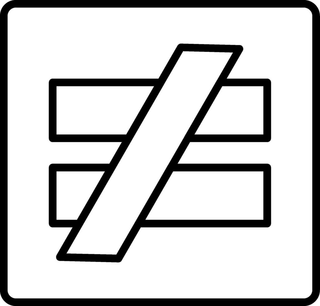 Not Equal Line Icon vector