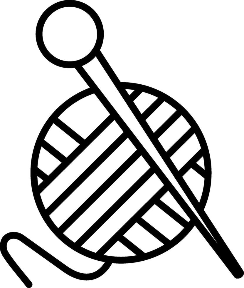 Knitting Line Icon vector