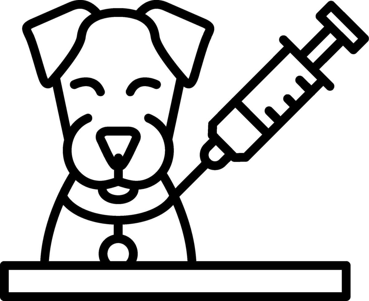 Animal Vaccination Line Icon vector