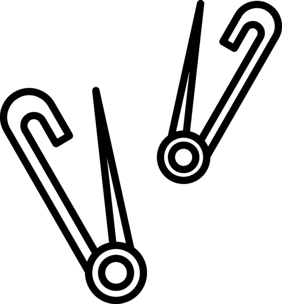 Safety Pin Line Icon vector