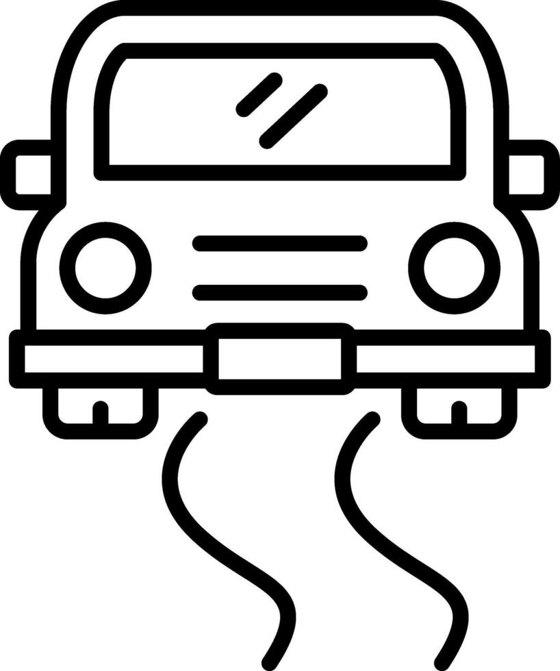 Slippery Road Line Icon vector